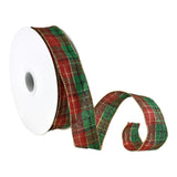 Christmas Splendor Metallic Plaid Wired Ribbon, 1-1/2-Inch, 50-Yard