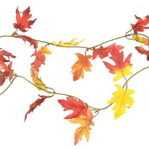 Autumn Maple Leaf Garland, Multicolor, 6-Feet