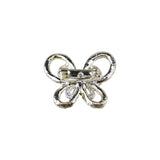 Butterfly Charm Pin Accents, 1-Inch, 6-Count - Silver