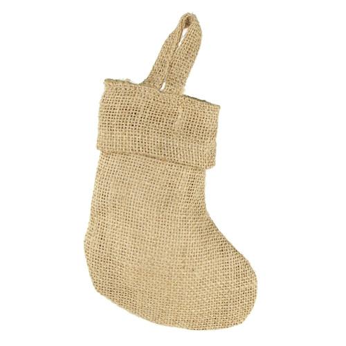 Natural Burlap Plain Christmas Stockings, 6-Inch