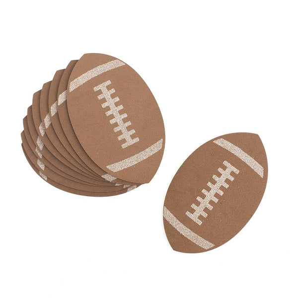 Football Foam Glittered Cutouts, 3-1/2-Inch, 10-Count