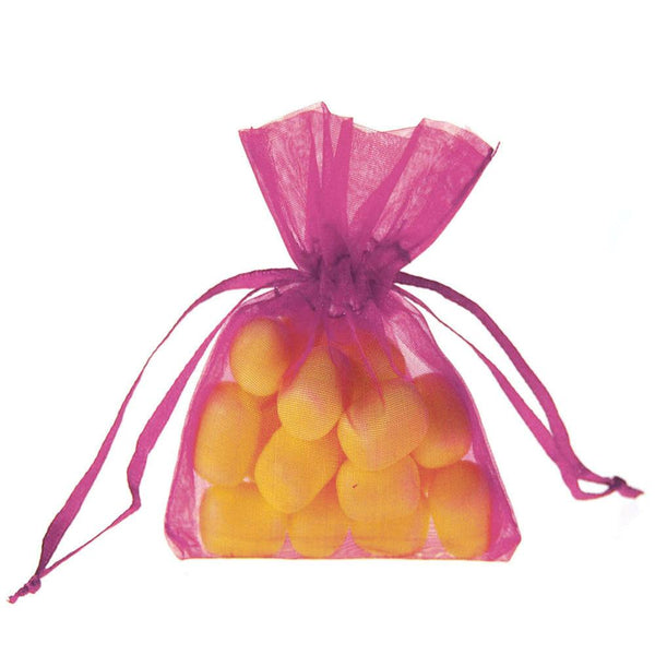 Organza Favor Pouch Bag, 3-Inch x 4-Inch, 12-Count, Fuchsia