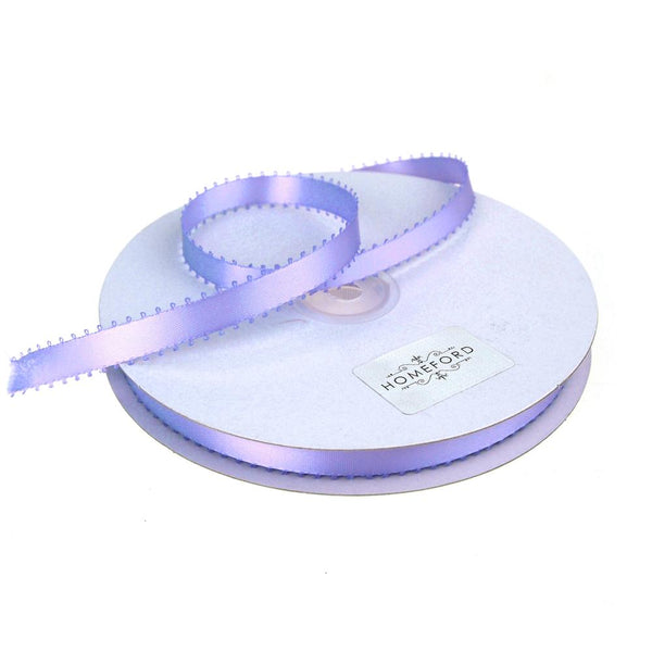 Picot-edge Double Face Satin Ribbon, Iris, 3/8-Inch, 50 Yards