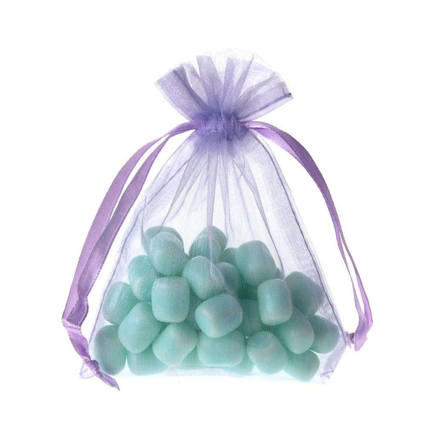 Organza Favor Pouch Bag, 4-Inch x 5-Inch, 12-Count, Lavender