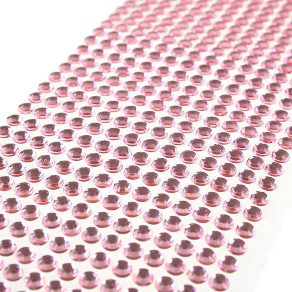 Self Adhesive Rhinestone Circle, 6mm, 72-count, Light Pink