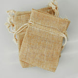 Faux Burlap Pouch Bags, 3-inch x 4-inch, 6-Piece