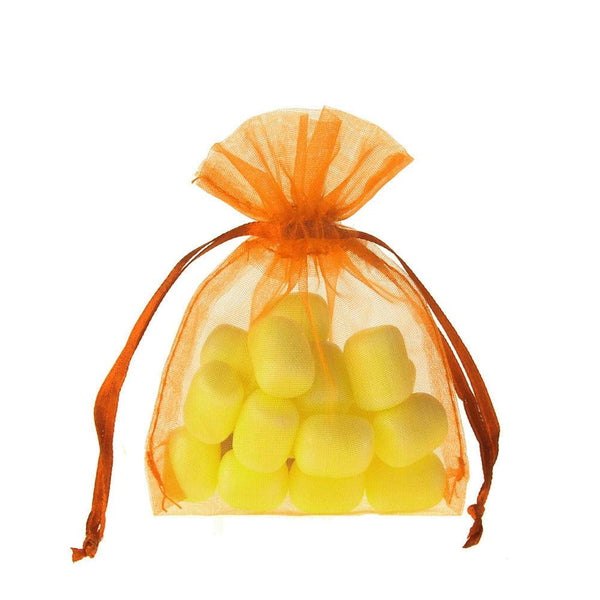 Organza Favor Pouch Bag, 3-Inch x 4-Inch, 12-Count, Orange