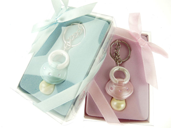 Keychain Favors, 4-Inch, Baby Pacifier, Light Pink