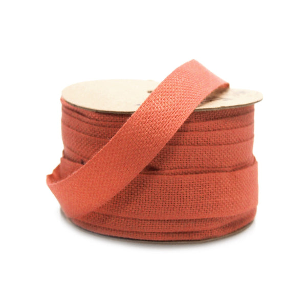 Cotton Linen Fabric Ribbon, 5/8-Inch, 25 Yards, Red