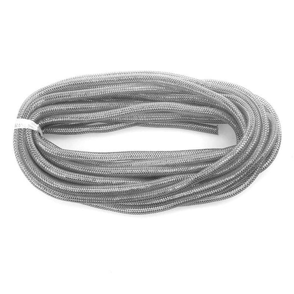 Solid Mesh Tubing Deco Flex Ribbon, 8mm, 10 Yards, Silver