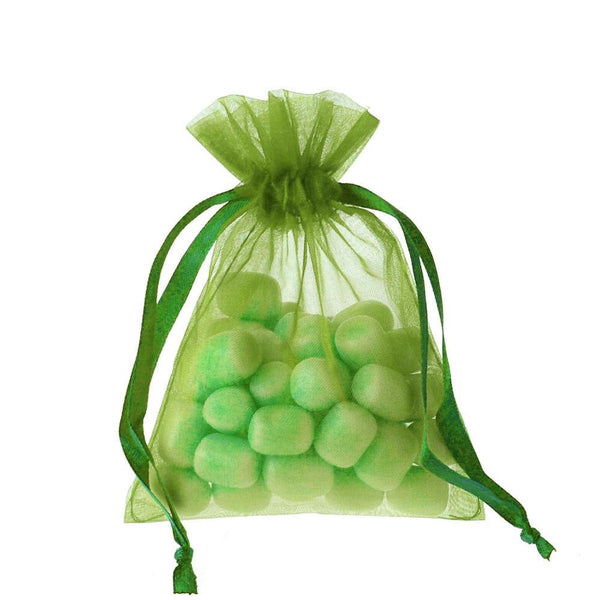 Organza Favor Pouch Bag, 4-Inch x 5-Inch, 12-Count, Sage Green