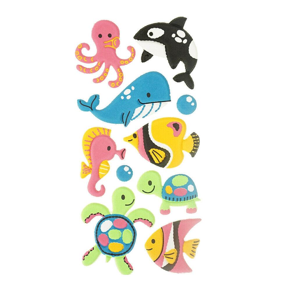 3D Flocked Puffy Sea Creatures Stickers, 10-Piece – Homeford