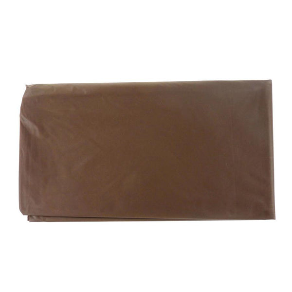 Plastic Table Cover, Round, 84-Inch, Brown